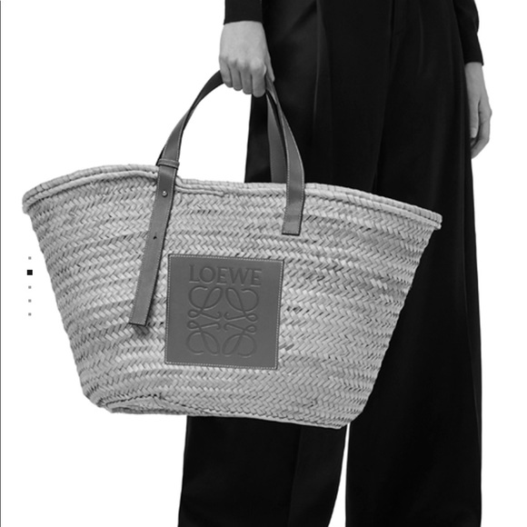 NEW Loewe Beach Tote Basket Bag Straw Leather - Picture 10 of 11